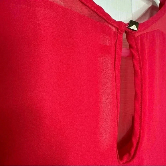Forever 21 Blouse Sleeveless Semi-Sheer  Red Size Small - Picture 15 of 16